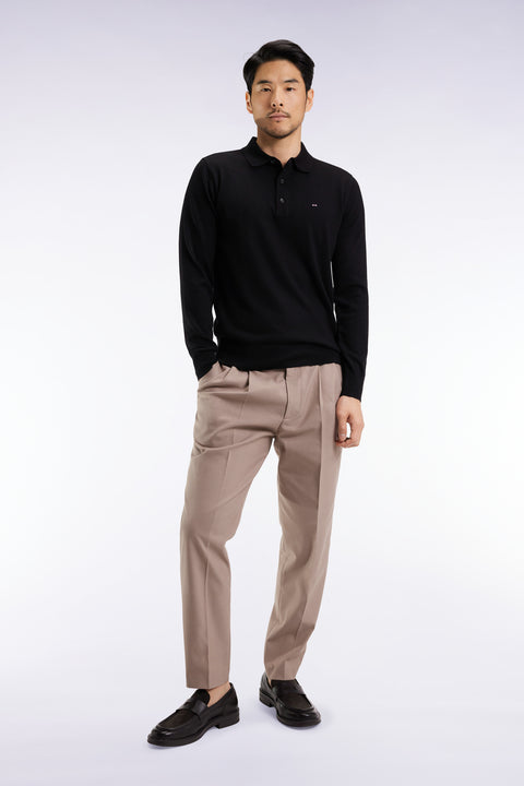 Elastic waistband pants, beige, Modern cut - Image 1