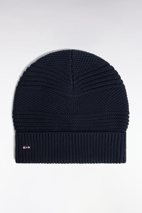 Fancy navy cotton knit hat - Image 1