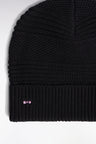 Fancy black cotton knit hat