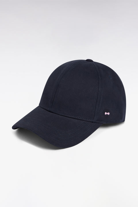 Navy cotton piqué cap - Image 1