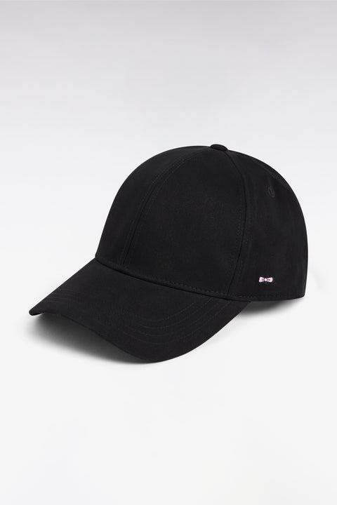 Black cotton piqué cap - Image 1
