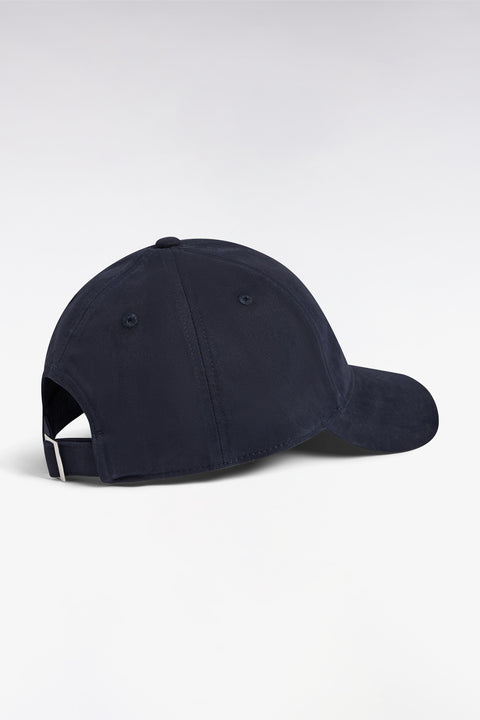Navy cotton piqué cap - Image 2