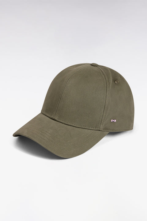 Khaki cotton piqué cap - Image 1