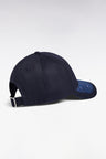 Navy cotton cap with printed peak