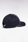 Navy cotton piqué cap with tricolor details