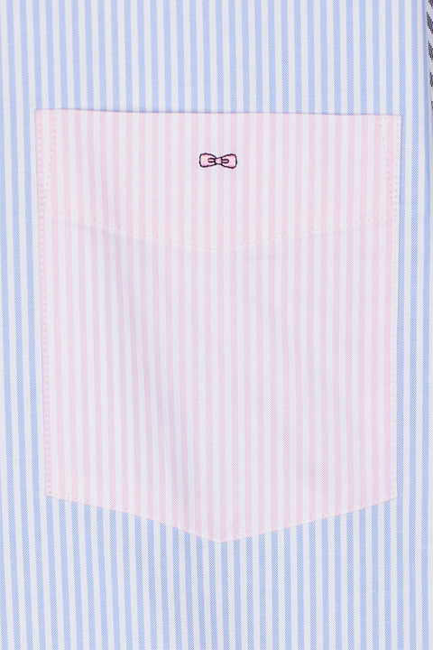 Short-sleeved colorblock straight-cut shirt - Image 2