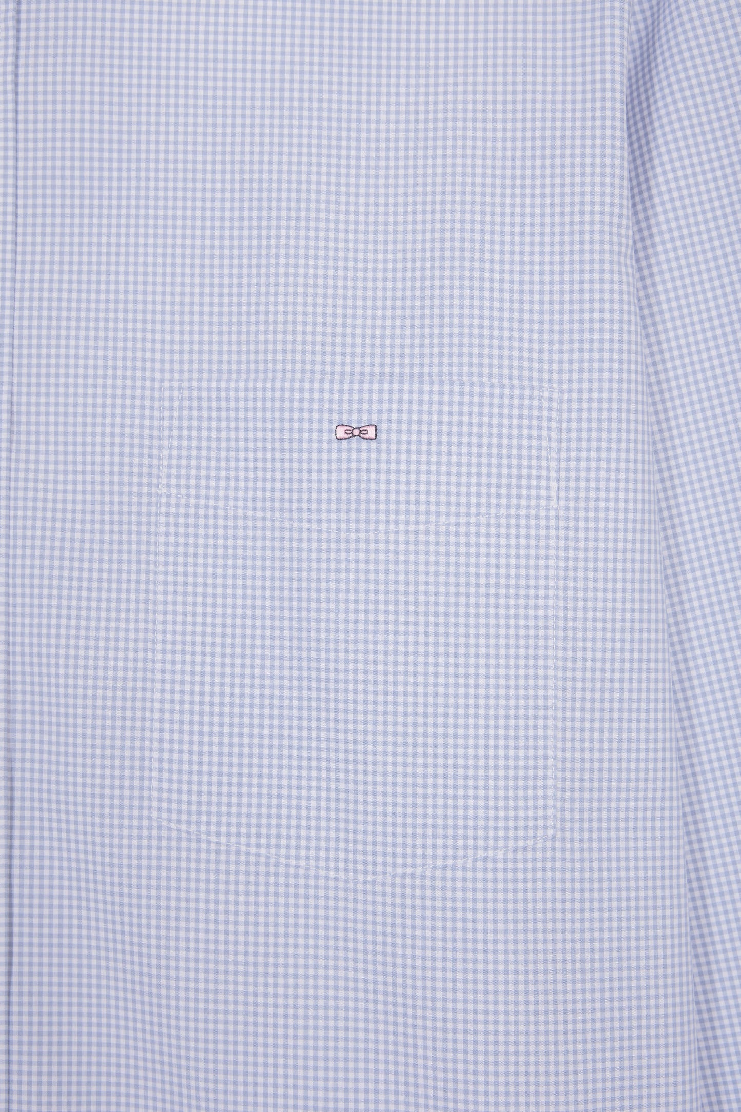 Chemise vichy en popeline de coton bleue coupe droite