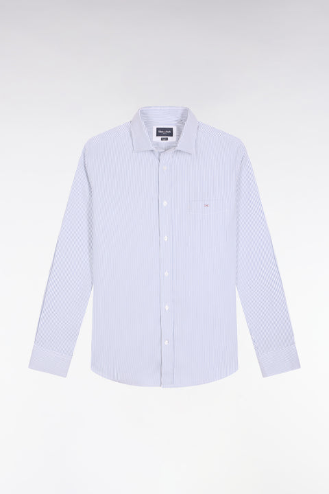 Striped cotton shirt, straight cut - Image 2