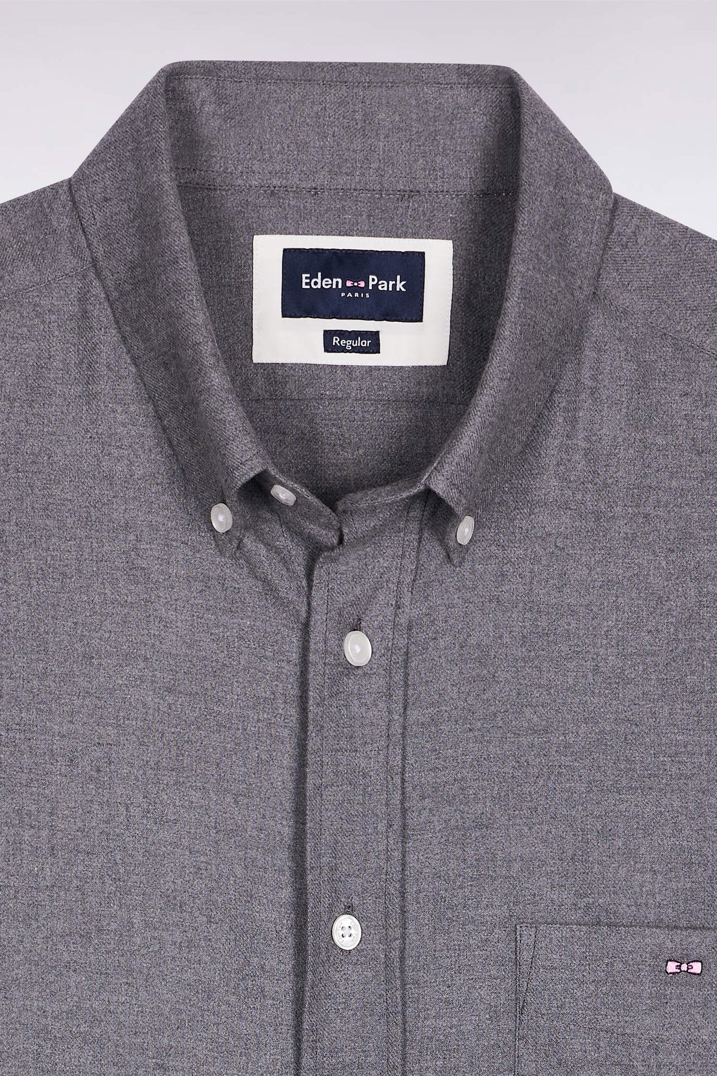 Grey flannel shirt, straight cut