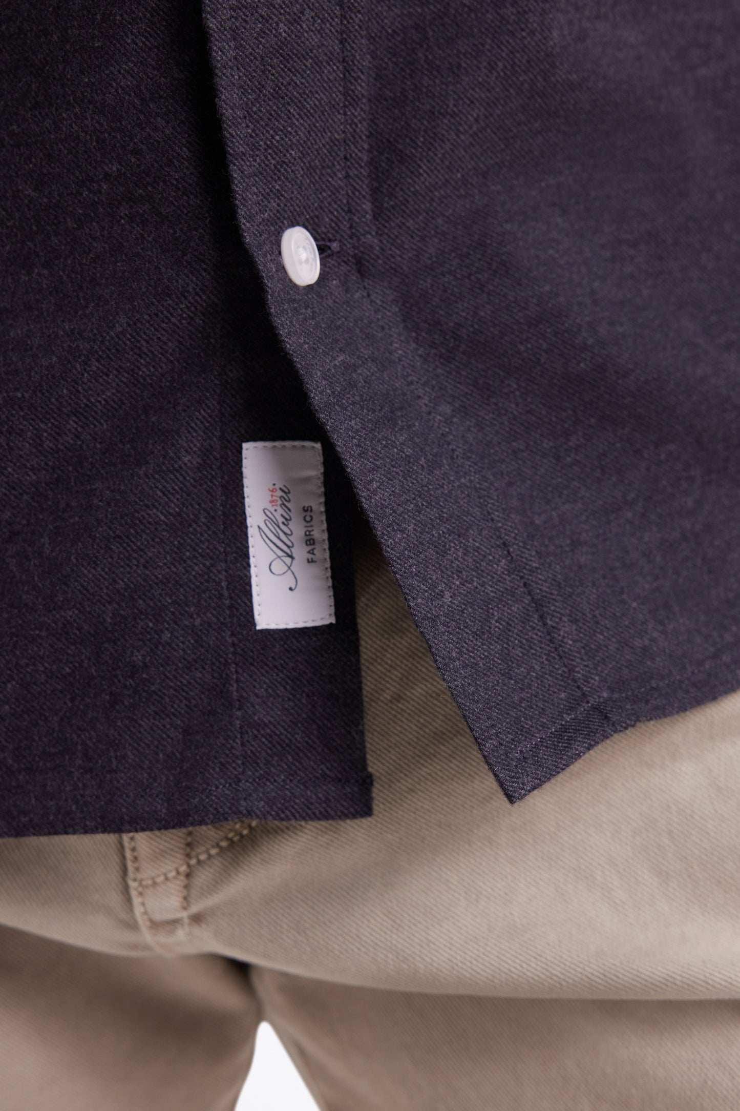 Dark grey straight-cut flannel shirt