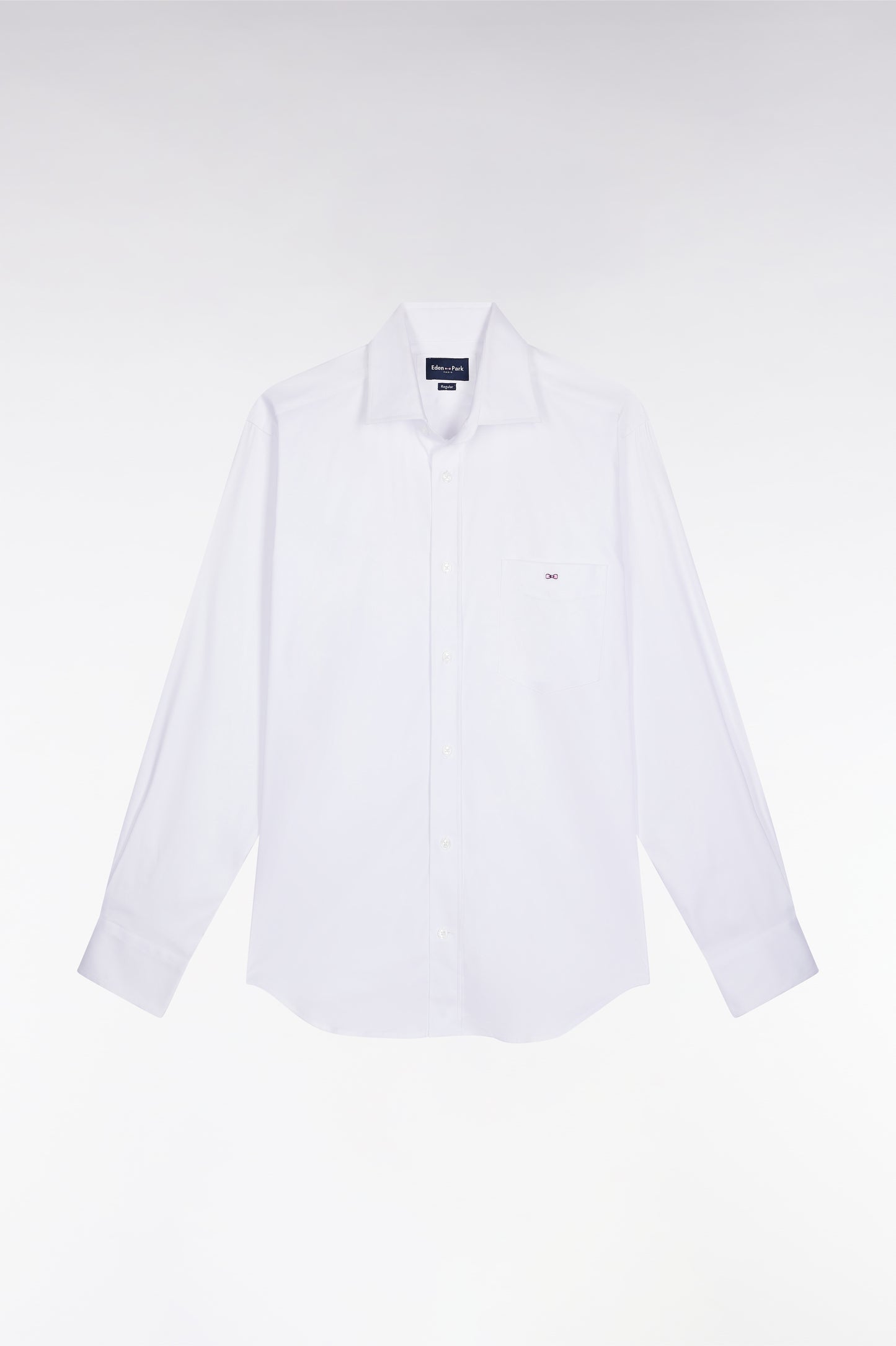 White stretch Pima cotton shirt, straight cut