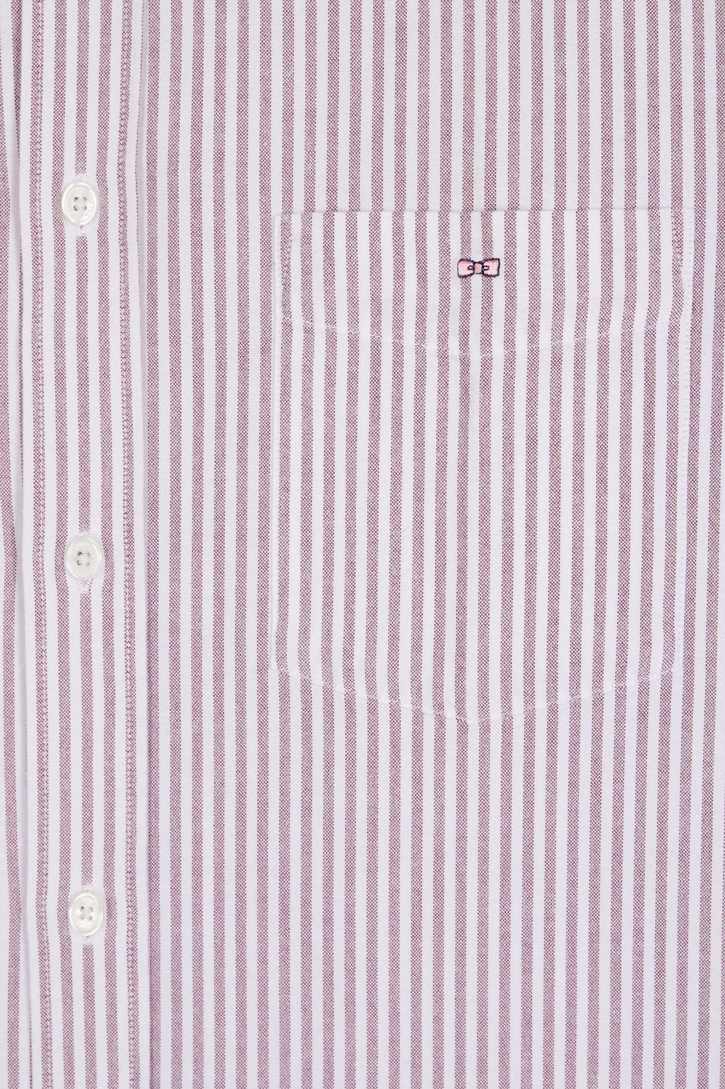 Straight-cut burgundy striped cotton poplin shirt