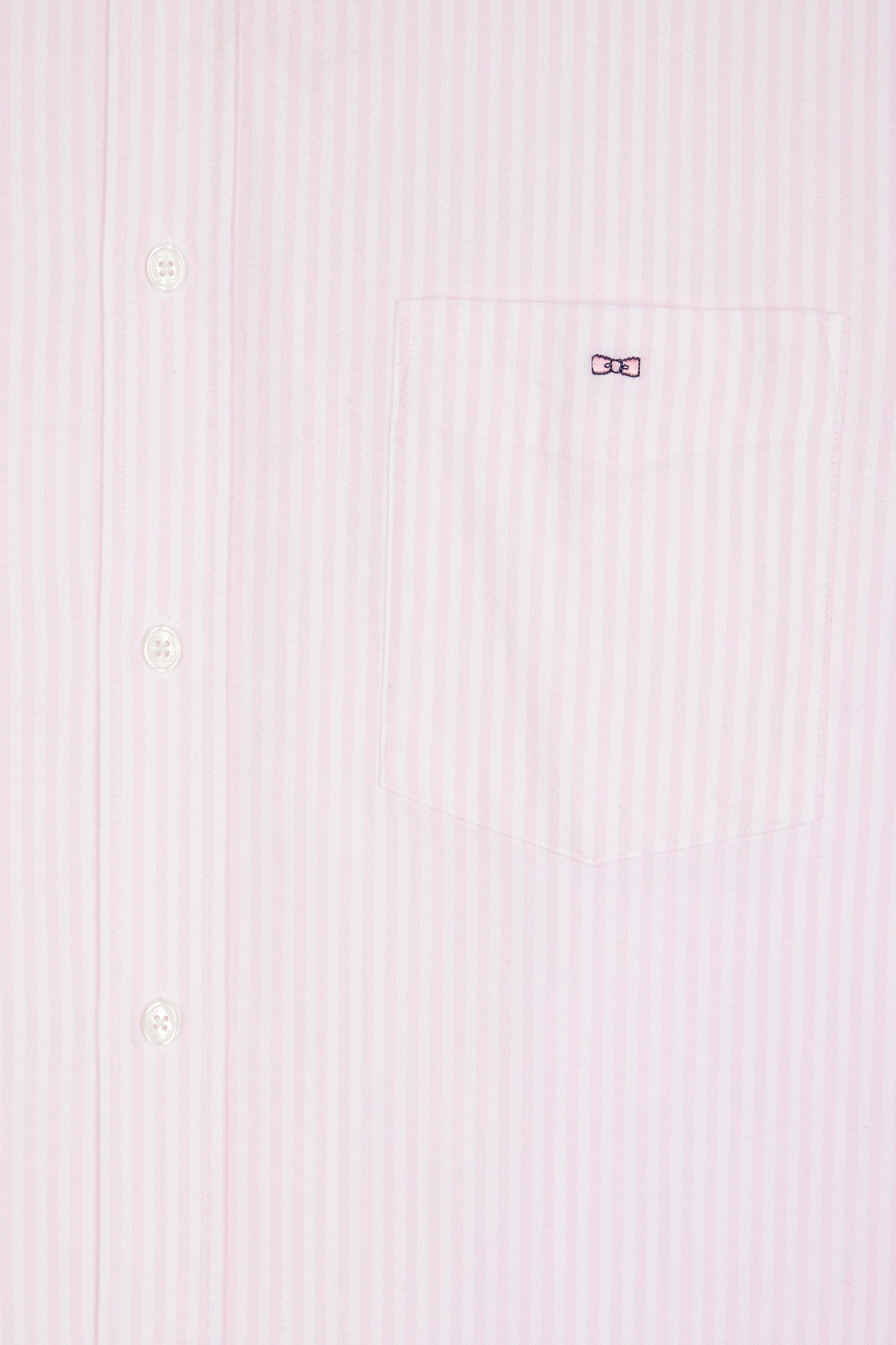 Pink striped cotton poplin shirt, straight cut