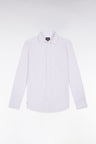 Sky cotton shirt with micro-printed bow, slim fit