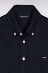 Navy cotton piqué shirt