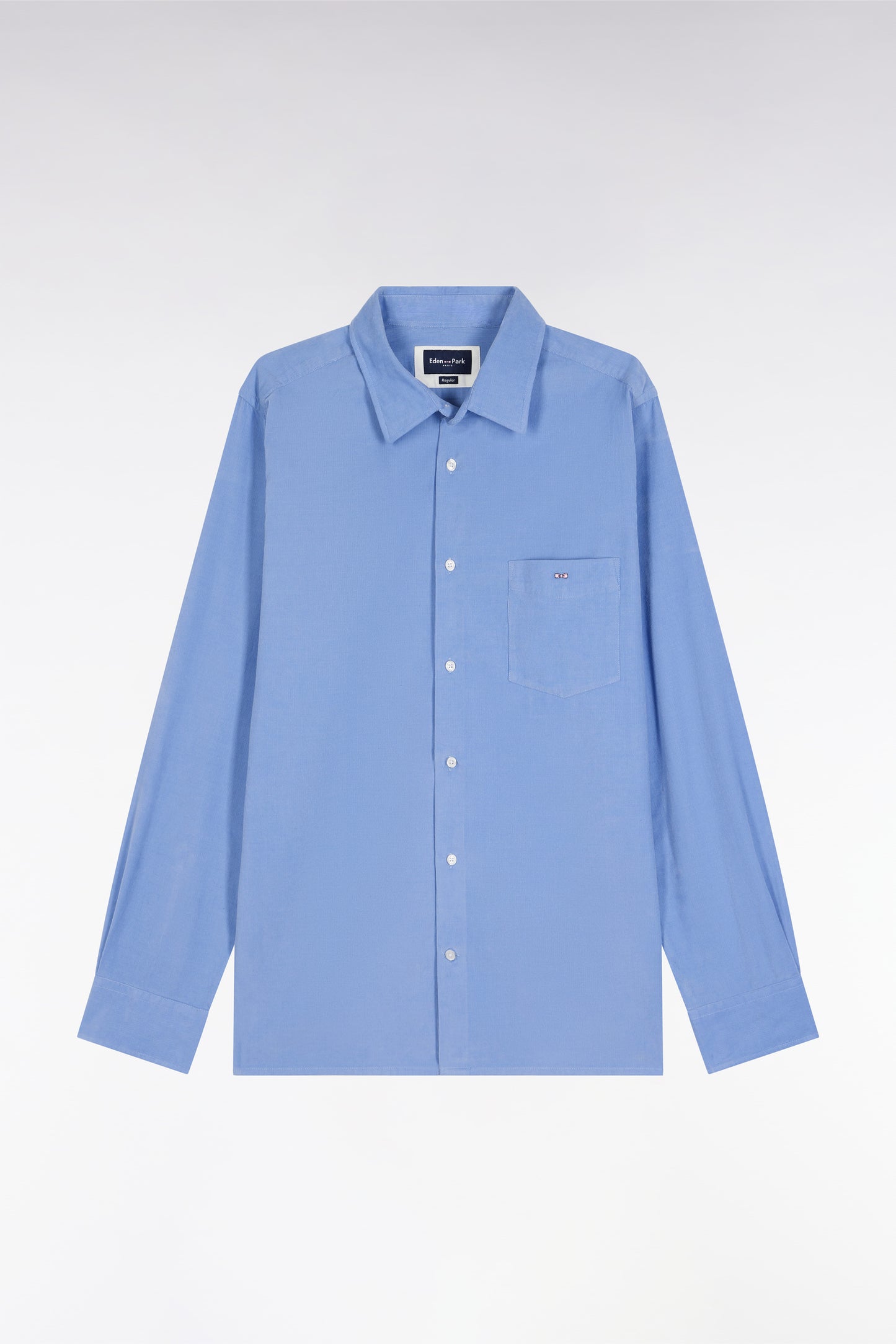 Straight-cut sky velvet shirt