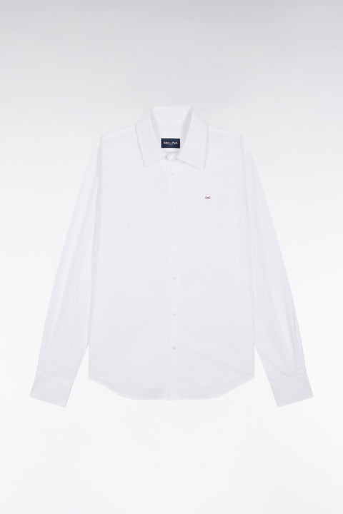 Chemise en popeline de coton blanc coupe slim - Image 2
