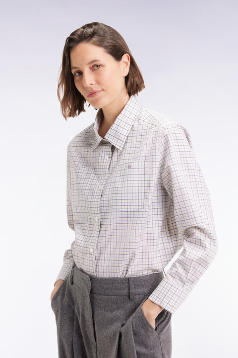 Grey and white check Relaxed fit shirt - Image 3