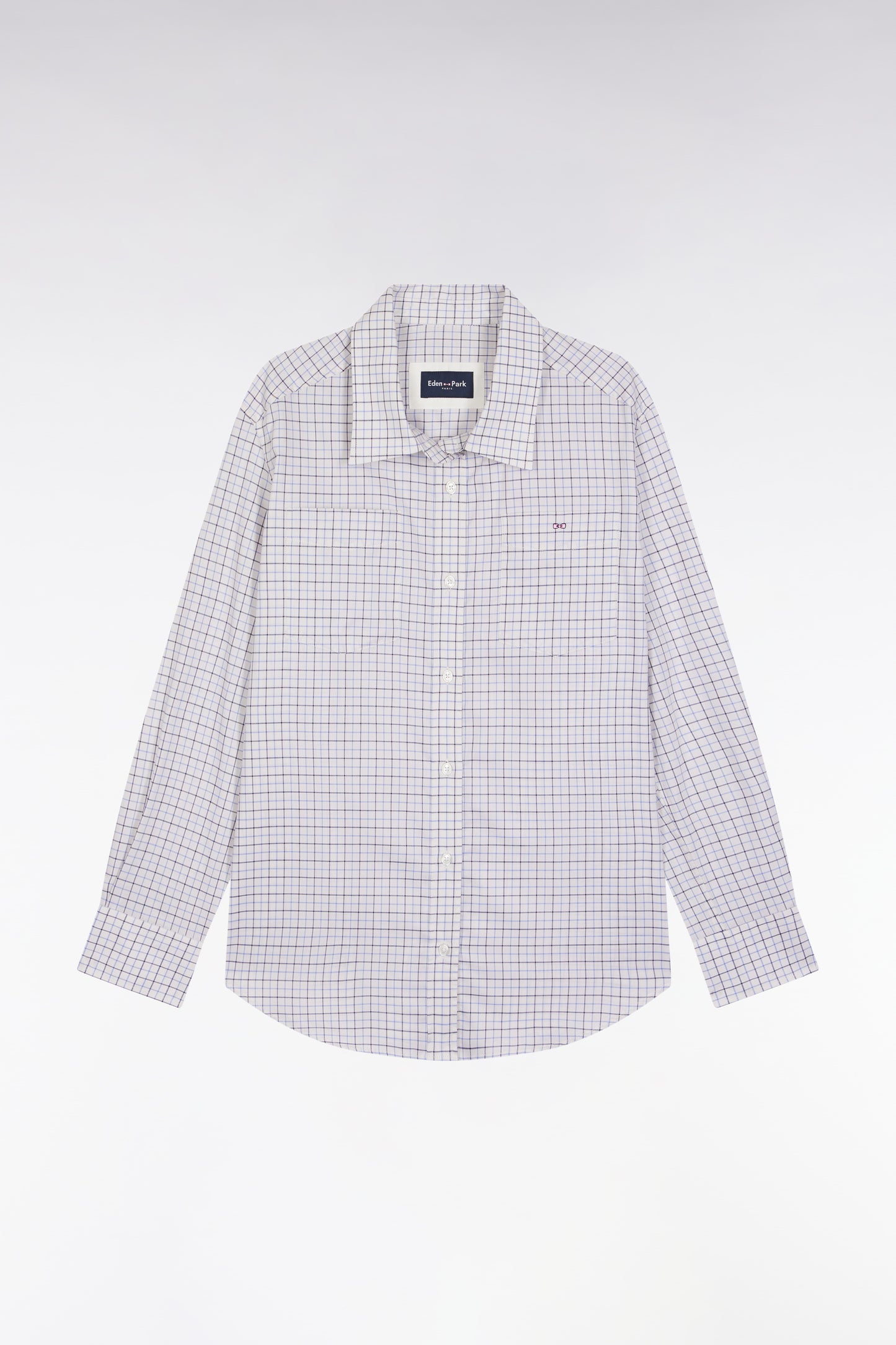 Grey and white check Relaxed fit shirt