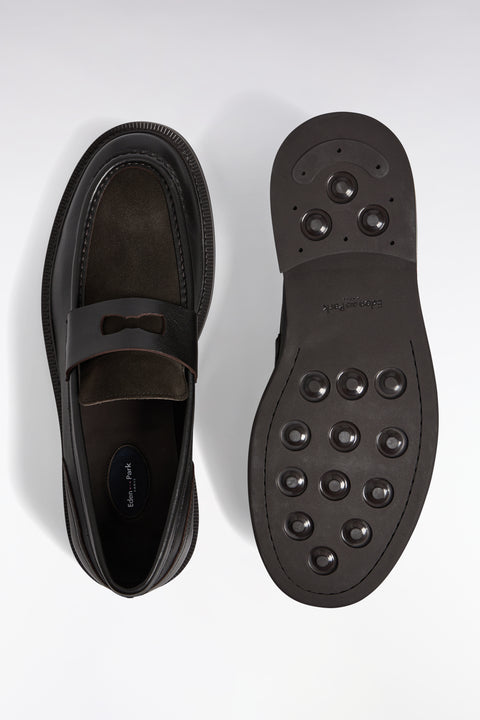 Two-tone brown leather loafers - Image 2