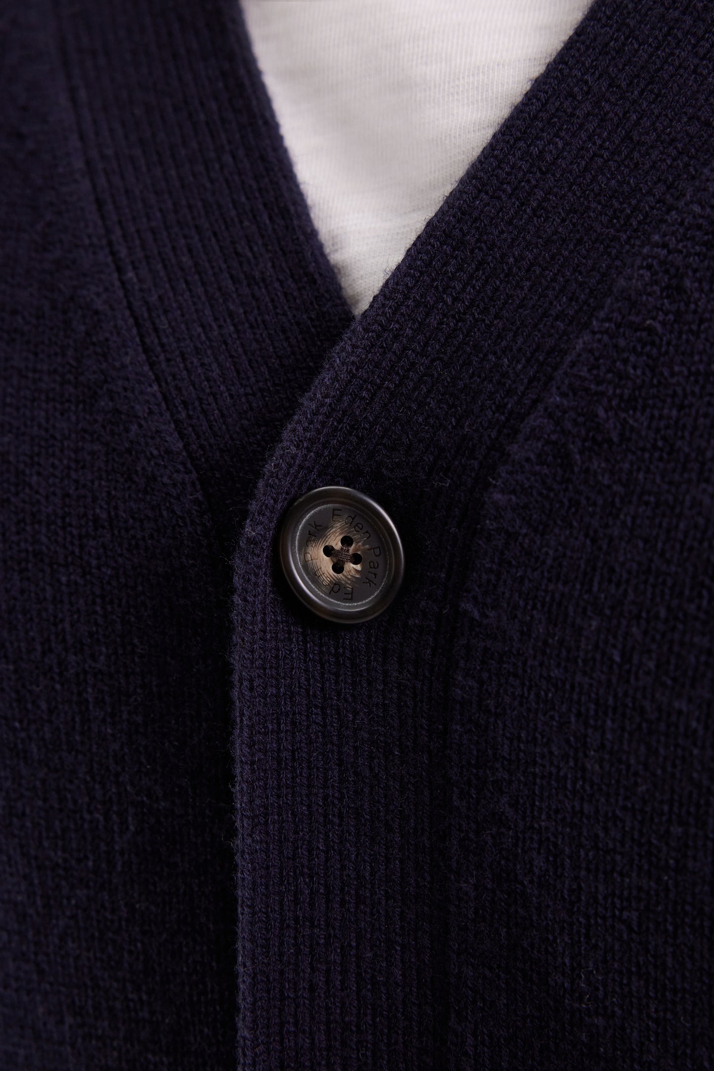 Wool and cotton navy cardigan, straight cut