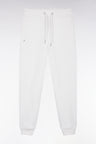 White brushed fleece jogging suit, straight cut