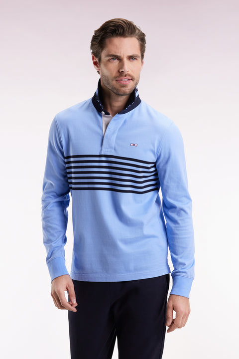 Long-sleeved jersey in thick striped sky jersey, straight cut - Image 3