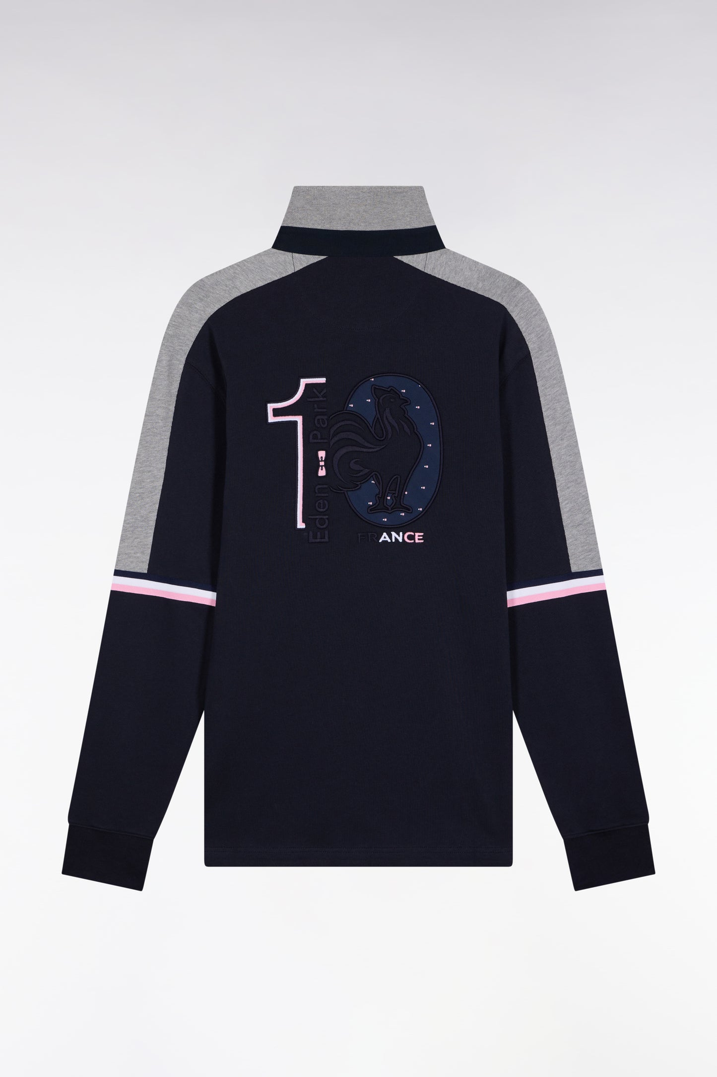 XV de France long-sleeved jersey in thick navy jersey, straight cut