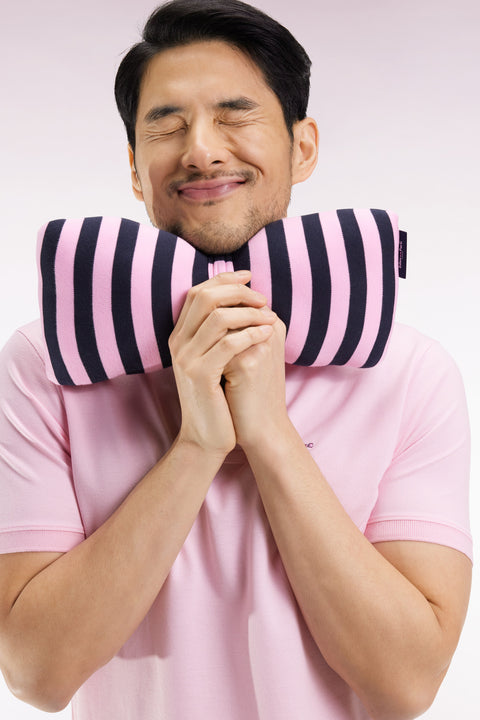 Short-sleeved polo shirt in pink Pima cotton, straight cut - Image 1