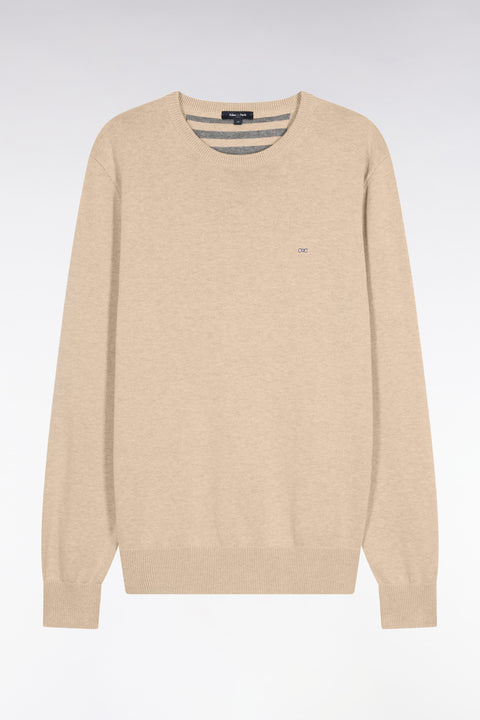 Camel wool and cotton round-neck sweater - A SHOOTER - Image 1