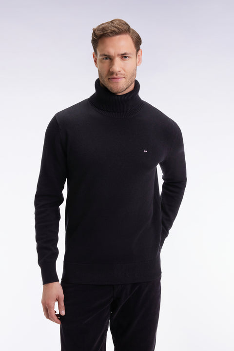 Black wool and cotton turtleneck sweater - Image 3