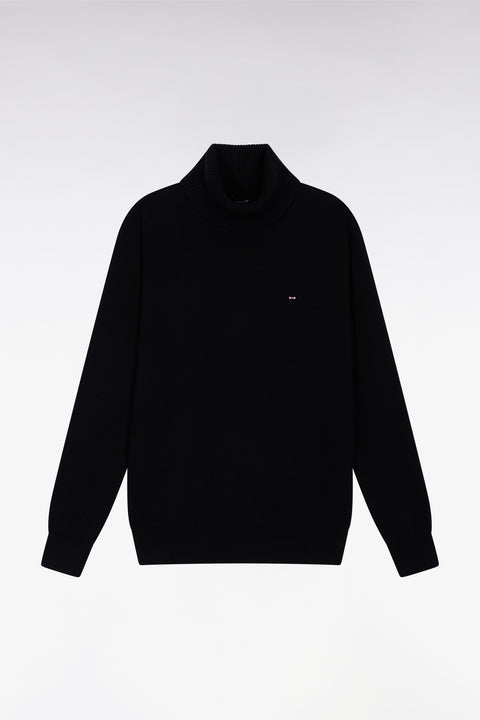 Black wool and cotton turtleneck sweater - Image 2