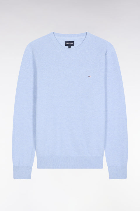 Pull col rond en coton nid d'abeille ciel - Image 2