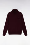 Turtleneck sweater in burgundy merino wool