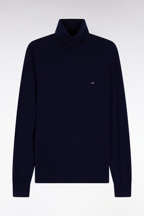 Virgin wool and navy cashmere turtleneck sweater - Image 2