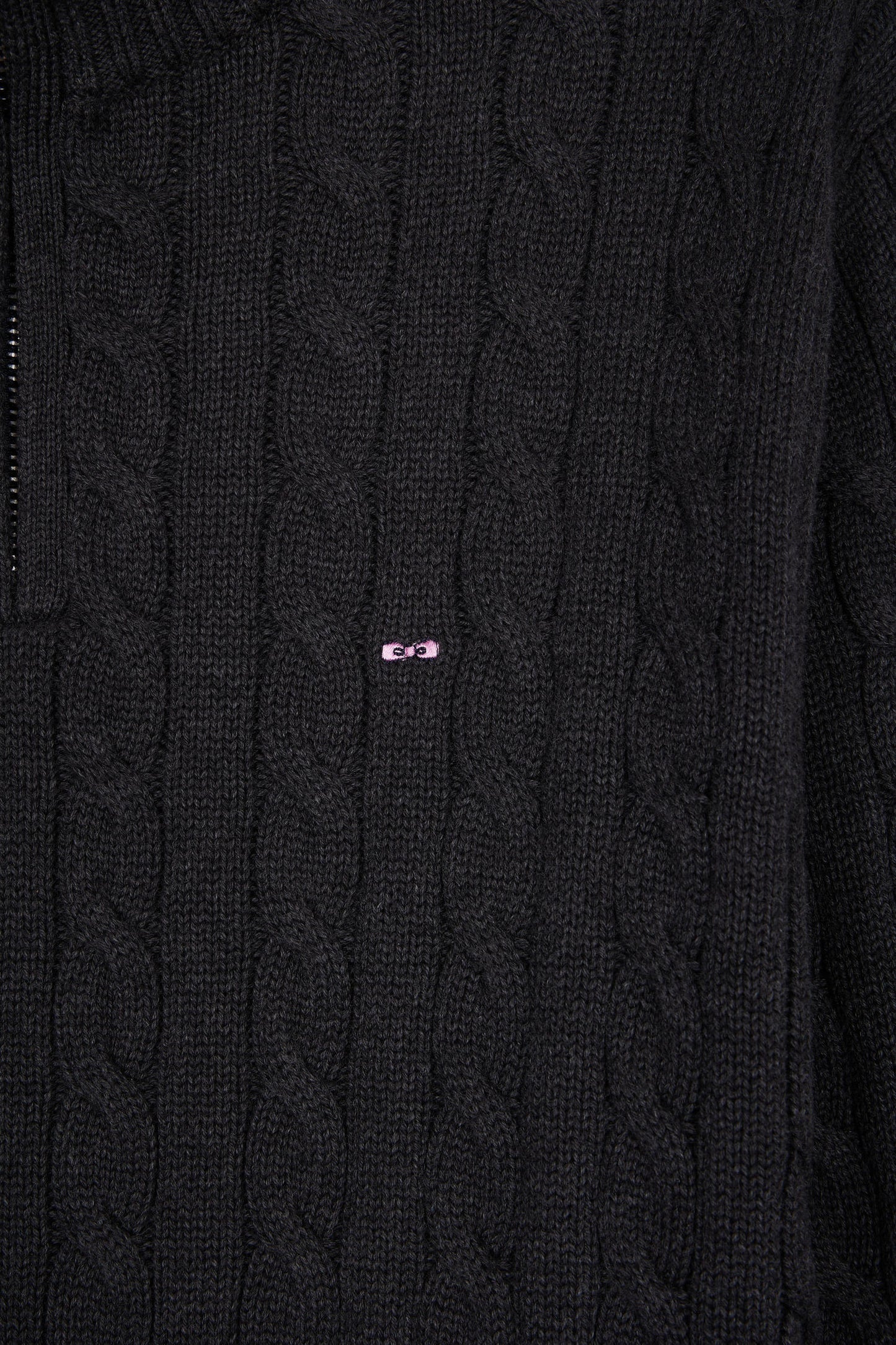 Grey cotton trucker-neck sweater