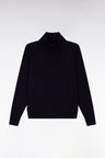 Navy merino wool turtleneck sweater