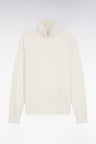 Turtleneck sweater in ecru merino wool