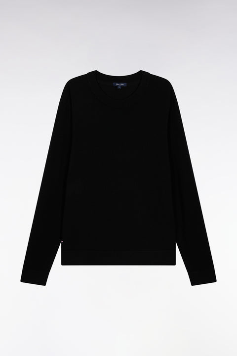 Pull à col rond en laine mérinos noir - Image 2