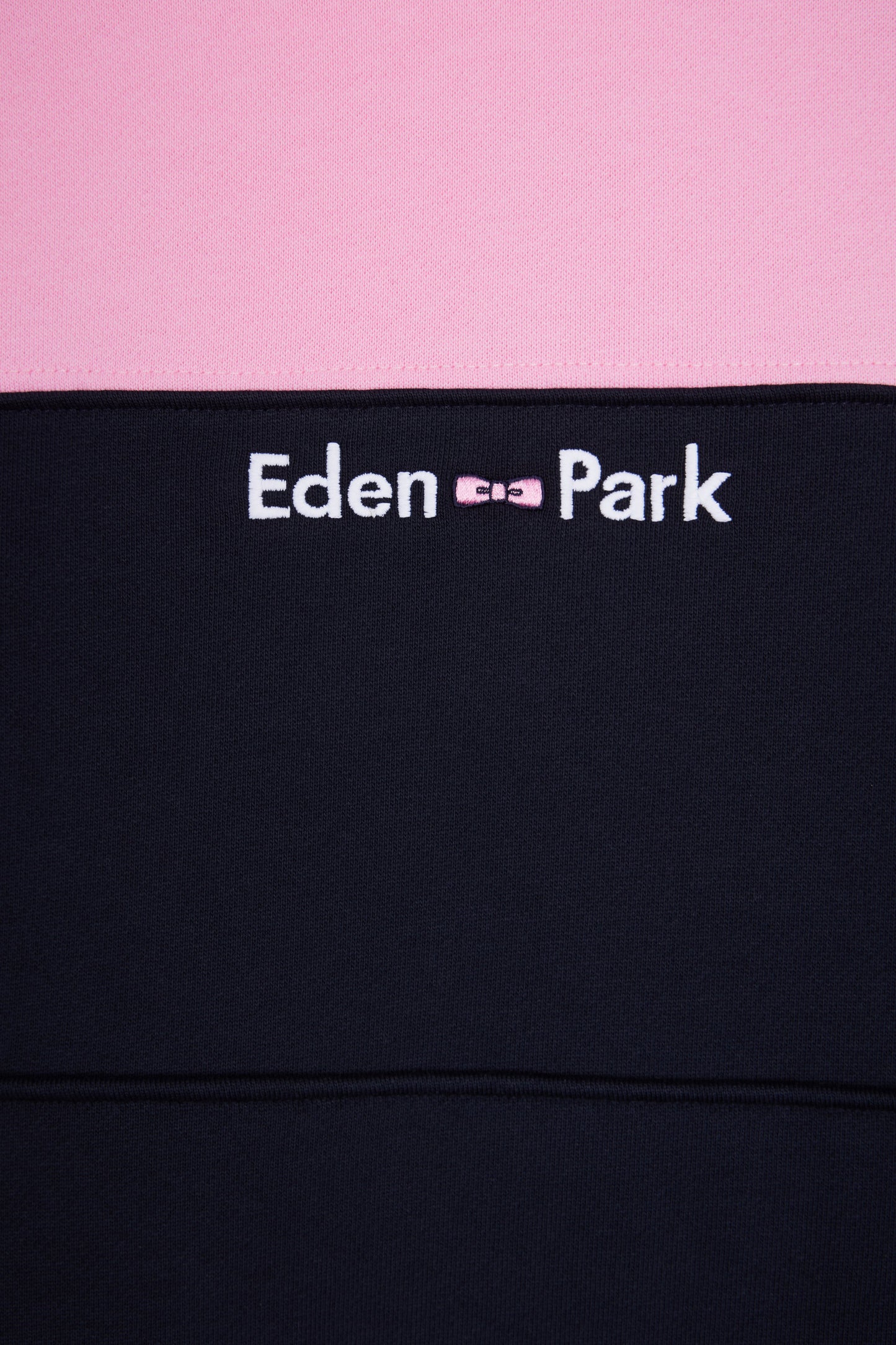 Two-tone navy hooded sweatshirt, straight cut