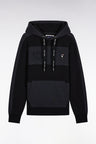 Relaxed fit hooded sweatshirt in dark grey cotton