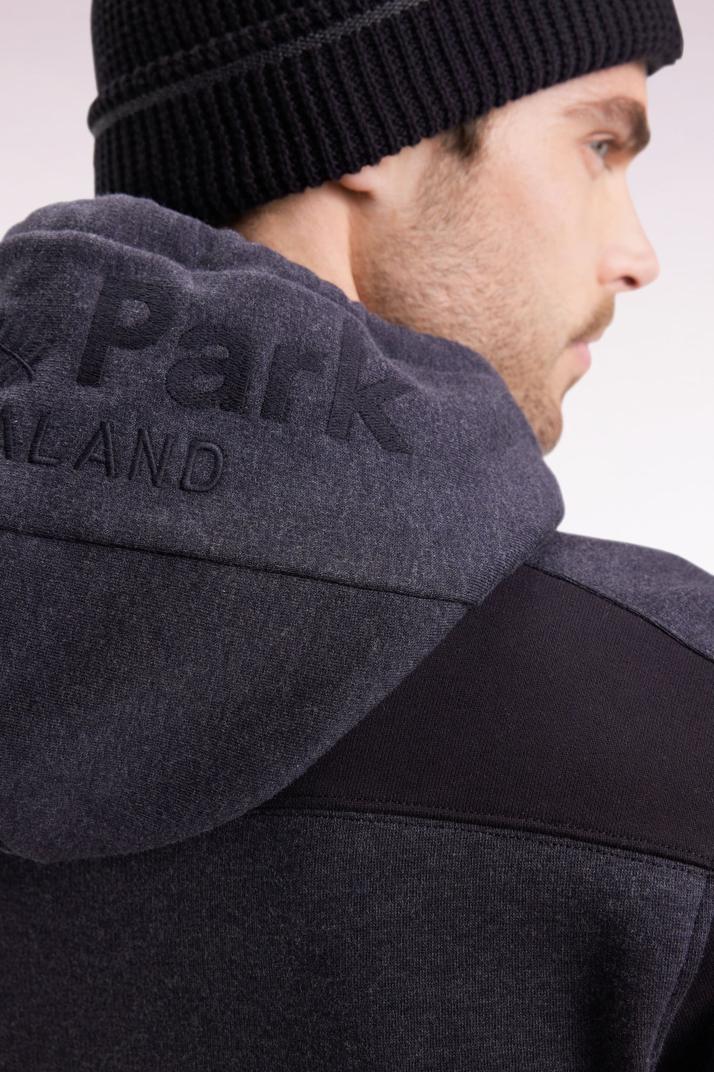 Relaxed fit hooded sweatshirt in dark grey cotton