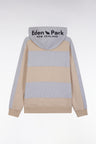 Relaxed fit sweatshirt in beige and light grey cotton blend