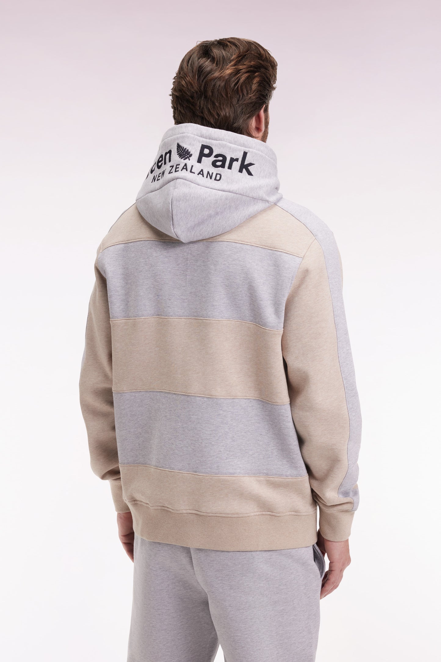 Relaxed fit sweatshirt in beige and light grey cotton blend
