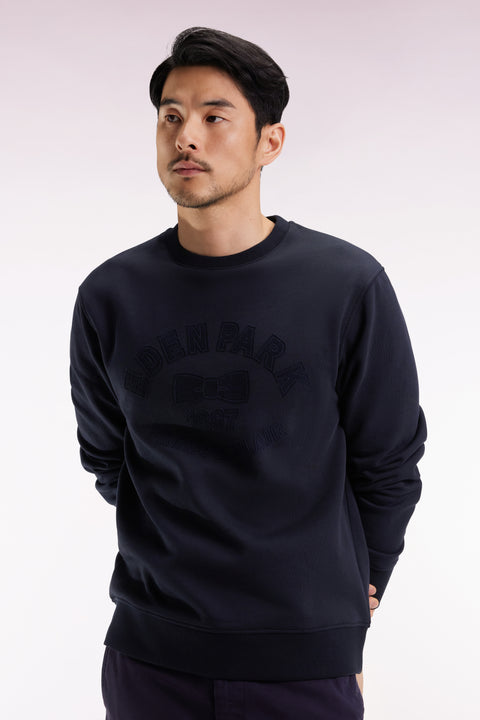 Round-neck sweatshirt in ecru cotton blend Relaxed fit - Image 1