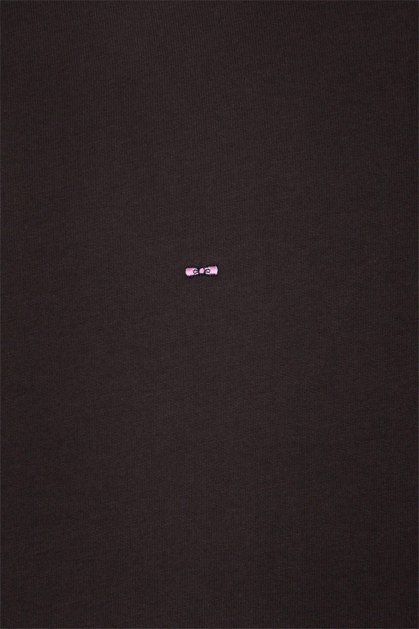 Short-sleeved round-neck T-shirt in brown Pima cotton