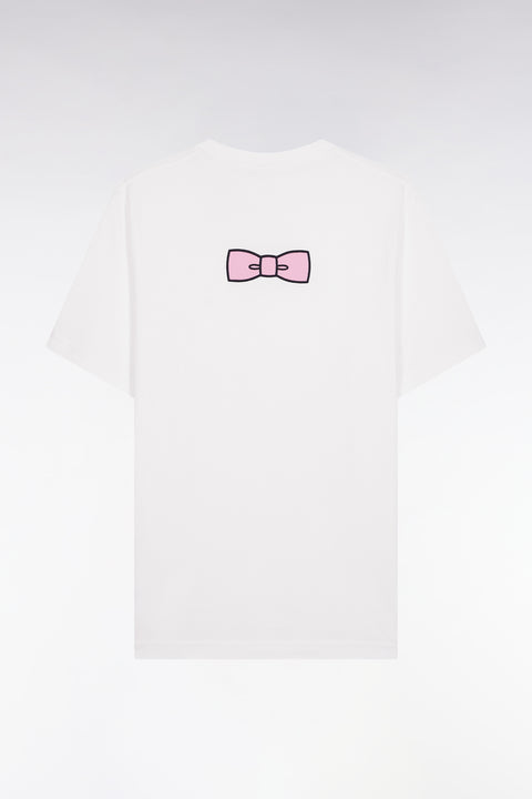 T-shirt à manches courtes broderie dos en coton Pima écru - Image 2