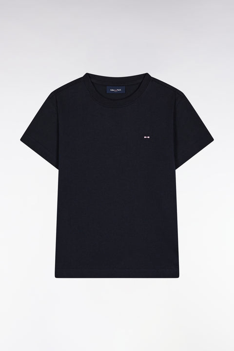 Navy short-sleeved round-neck T-shirt - Image 1