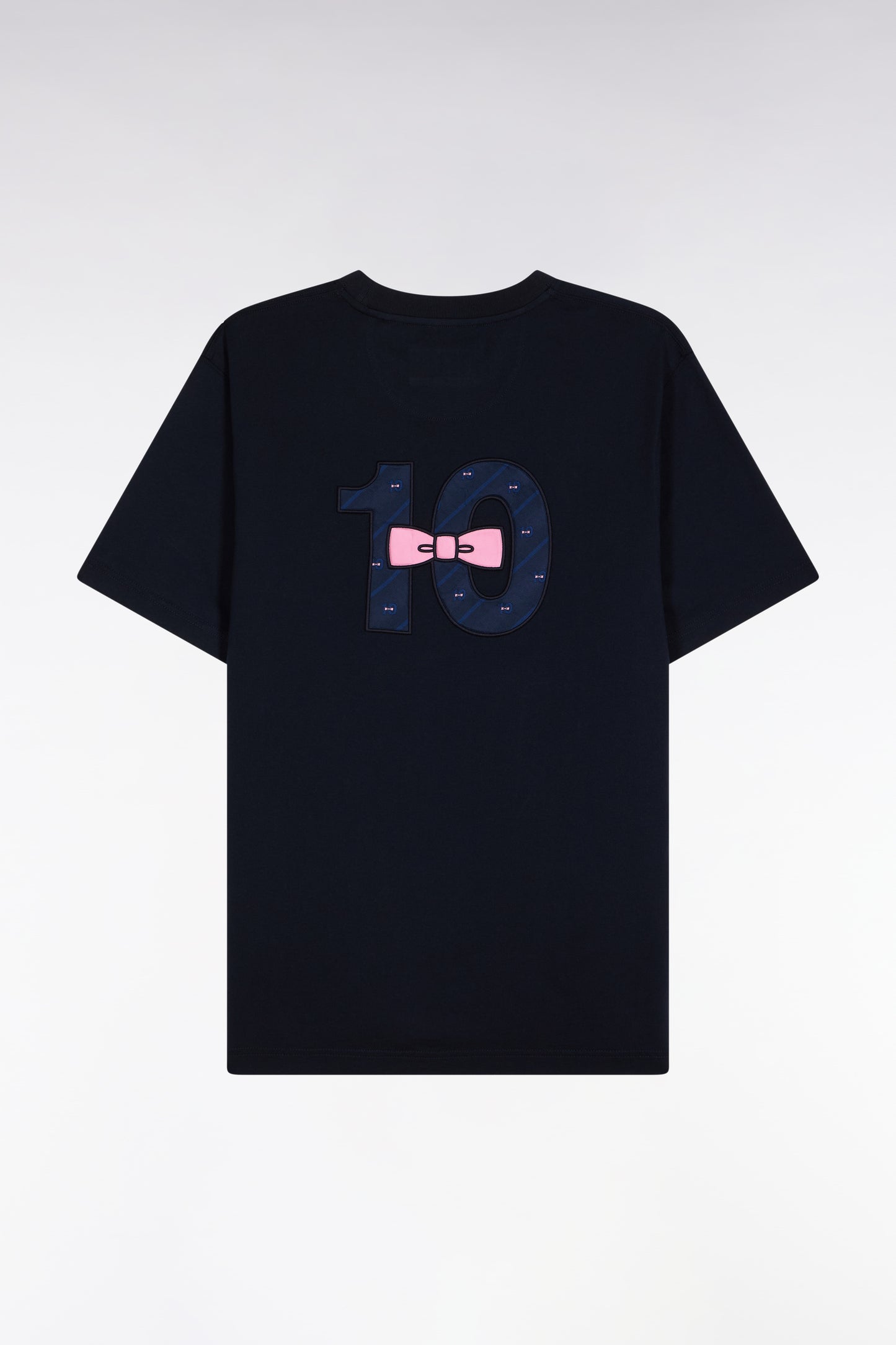 T-shirt à manches courtes dos brodé en coton marine