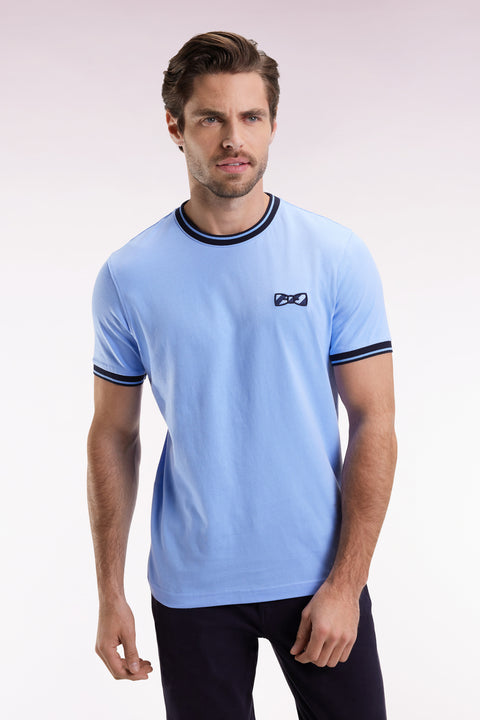 Short-sleeved sky cotton T-shirt - Image 3